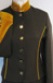 J 2 brown single breasted jacket, gold velvet trim with gold buttons.jpg